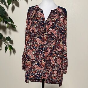 Terra & Sky button down paisley blouse. Size 3X